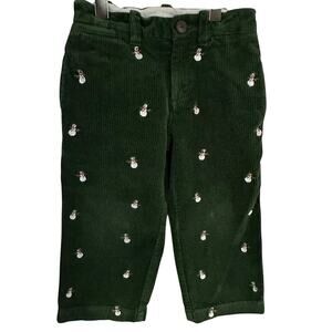 Crewcuts Boys Holiday Embroidered All-Over Snowman Corduroy Pants Size 3